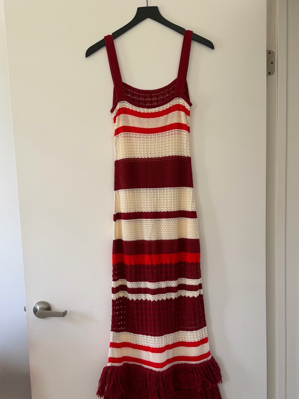 Johanna Ortiz Embayed Fringed Crochet Pima Cotton Maxi Dress - Picture 5 of 7